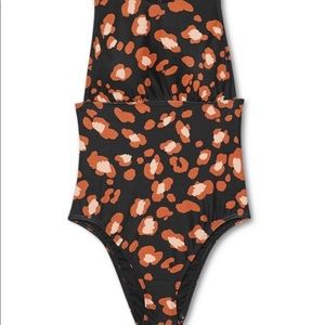 New Shade and Shore cheeky swimsuit. One piece with zipper back. Leopard print.